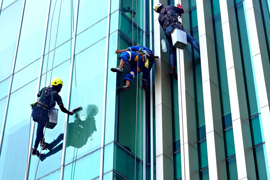 Professional building facade and glass cleaning in Secunderabad